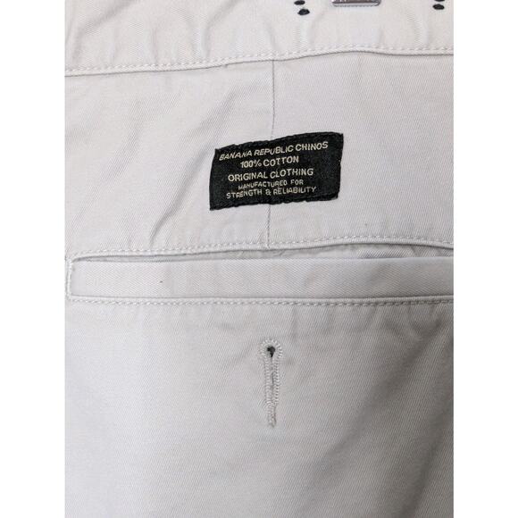 Banana Republic Pants Mens 36 X 34 Gavin Straight Fit Chino Beige Flat Front - Picture 3 of 9